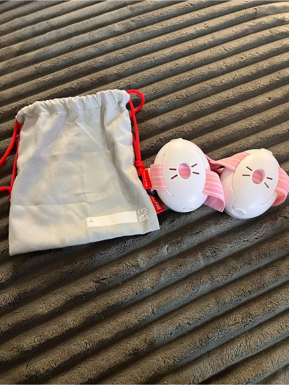 Alpine Kids Pink Noise-Reducing Headband with Light Pink Straps